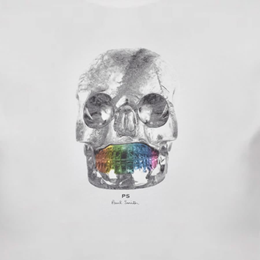 Alternative Image for ProductPS By Paul Smith Skull T Shirt White3